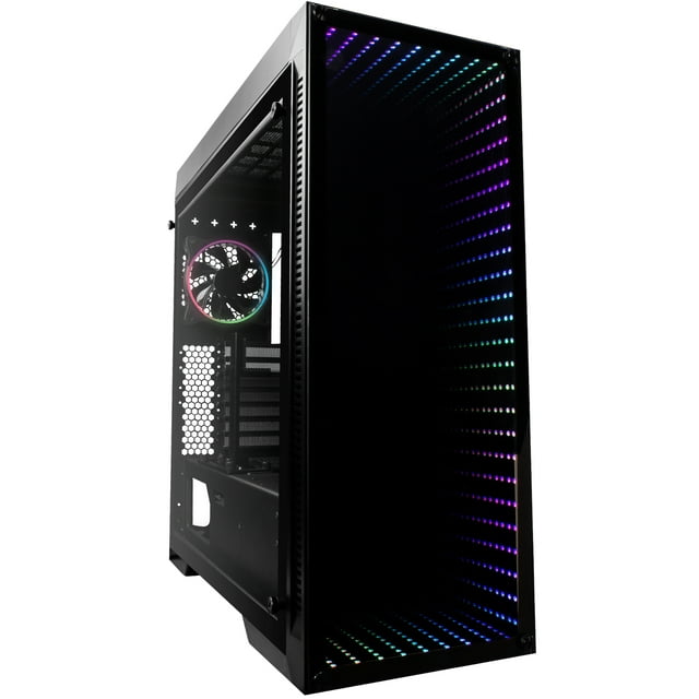 Gabinete gamer GAME FACTOR CSG601, ATX, sin fuente de poder , Color GameFactor GABINETES Infinity Mirror RGB CSG601