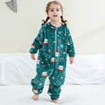 thumbnail image 2 of Toddler Kids Full Jumpsuit Crew Neck Long Sleeve, Cartoon Dinosaur Halloween Christmas Flannel Animal Onesie Sleepsuit Loungewear, 2 of 4