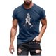 thumbnail image 1 of Hombres Pantalones Cortos de Manga Corta Impresa Casual Cuello Redondo Superior, Camisa de Moda para el Verano Y la Primavera, 1 of 8