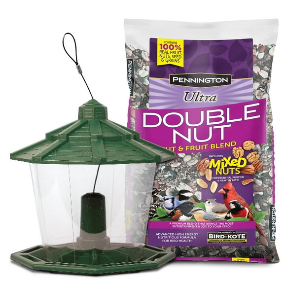 Pennington Earth Smart Green Ecozebo 7lb Capacity Wild Bird Feeder and Feed Starter Kit 1 Each