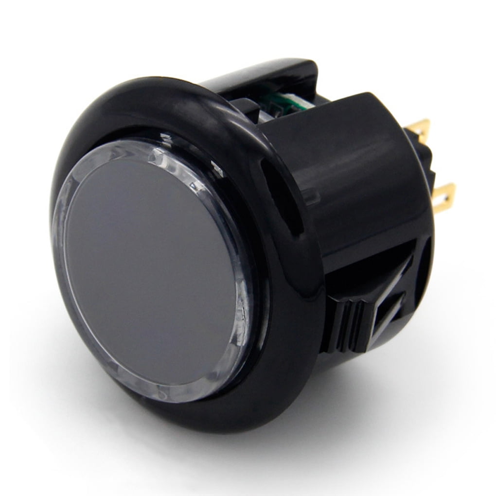 Dalazy Bouton Poussoir LED Petits Boutons Rocker Multifonctionnels Design Spécial Arcade Machine de Jeu Arcades Noir, Lumière Bleue 24mm