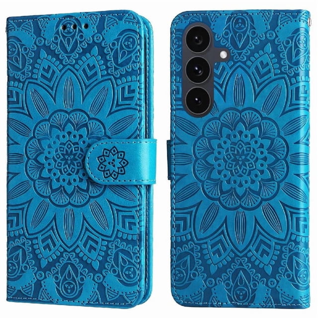 Funda tipo cartera GANGXUN para Samsung Galaxy S25 FE , diseño girasol, cuero PU, soporte, cierre magnético, tarjetero