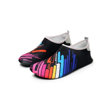 

Lacyhop Womens Mens Swim Beach Shoe Quick Dry Water Shoes Slip On Aqua Socks Yoga Breathable Flats Comfort Barefoot Sneakers Black 4.5-5