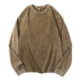 thumbnail image 2 of YNGKMEA Oversized T Shirts for Men Long Sleeve Retro Distressed Pullover Shirts Crewneck Vintage Acid Wash Tshirts 2025 Fall Comfort Colors Sweatshirt Army Green L, 2 of 5