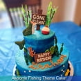 thumbnail image 6 of Fishing Cake Topper Fishing Cake Decoraions, Fishing Brithday Party Decorations Gone Fishing Cake with Bass Reed Happy Birthday Sign, Fish Birthday Party Decorations, 6 of 6