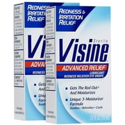 Visine Advanced Relief Redness Reliever Eye Drops, 0.5oz, 2 pack
