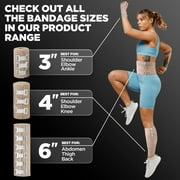 Premium Elastic Bandage Wrap - 4 Pack + 12 Extra Clips - Durable Compression Bandage (2X - 3 inch, 2X - 4 inch Rolls) Stretches up to 15ft in Length