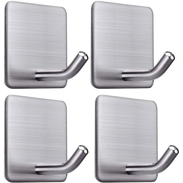 Ganchos adhesivos para toallas de alta resistencia, se pegan en el soporte para toallas, perchas de pared, ganchos adhesivos impermeables de acero inoxidable para colgar en el baño, cocina,
