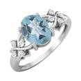 thumbnail image 2 of 925 Sterling Silver 8X6 MM Oval Shape Blue Topaz Women Mother's Day Gift Ring, 2 of 4