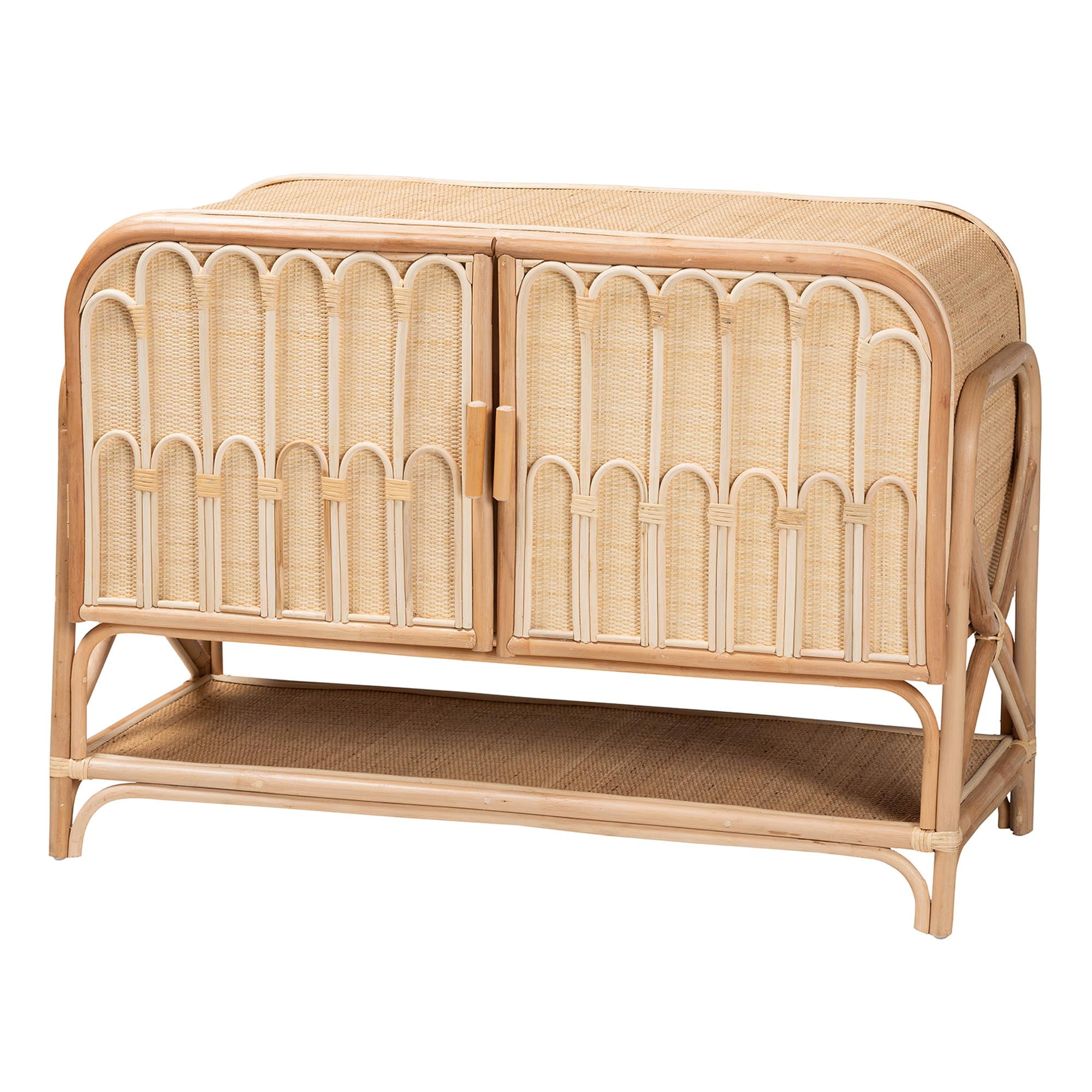 bali & pari Gitano Boho Storage Cabinet, 2-Door, Natural