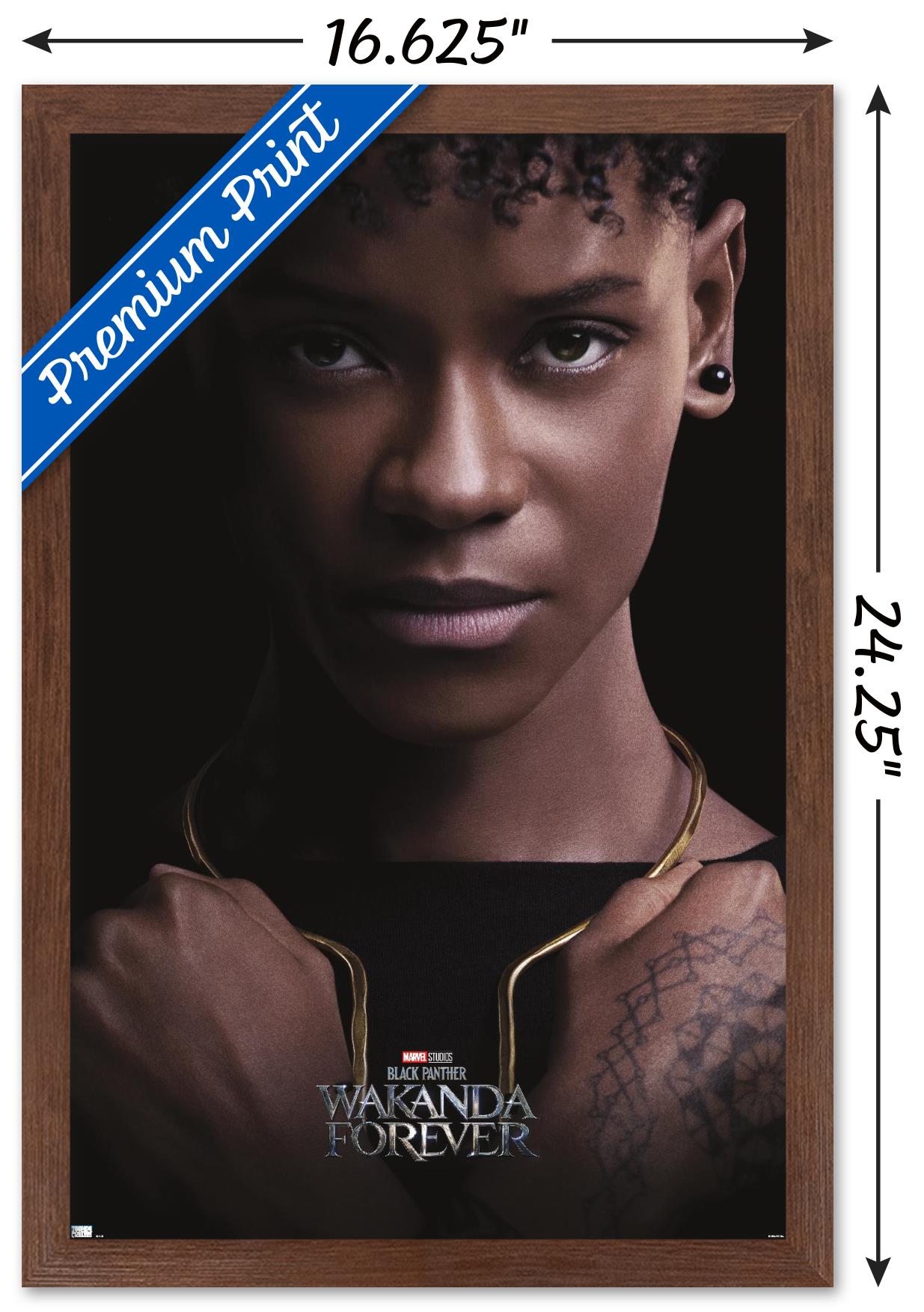 Marvel Black Panther: Wakanda Forever - Shuri One Sheet Wall Poster, 14.725" x 22.375" Framed