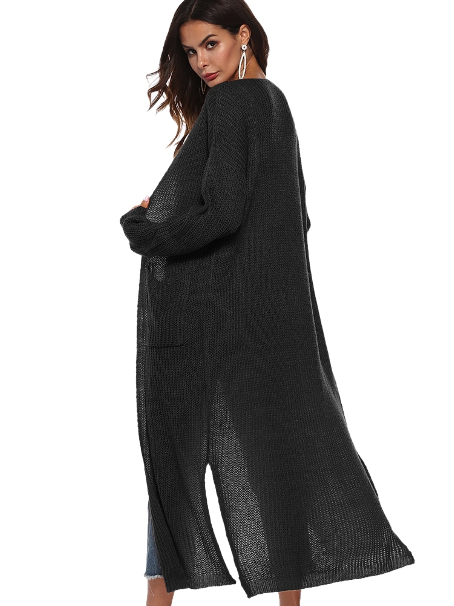 Long thin shop black cardigan