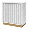 thumbnail image 2 of CosmoLiving by Cosmopolitan Rene Scalloped Accent Cabinet, White Faux Marble and Golden Bronze, 2 of 8