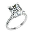 thumbnail image 2 of Eterna Jewel14K White Gold Plated 1.9 Ct Lab Created Diamond Ring - Hidden Diamond Engagement Wedding Ring - Radiant Cut Solitaire with Accents Diamond Ring for Her - Gift for Cherishing Love, 2 of 3