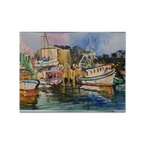 Carolines Treasures JMK1079PLMT Shrimp Boat Warehouse Fabric Placemat, Multicolor