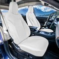 thumbnail image 6 of For 2017-2023 Tesla Model 3 FH Group Faux Leather Custom Fit Car Seat Covers   Solid White - Front Seats, 6 of 6