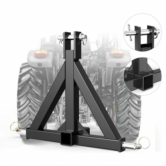 Dextrus 3 Point Cat 1 Tractor Trailer Hitch with 2" Receiver, Heavy Duty Drawbar Tow Adapter, Fits John Deere Kubota BX NorTrac Yanmar Kioti Tractors