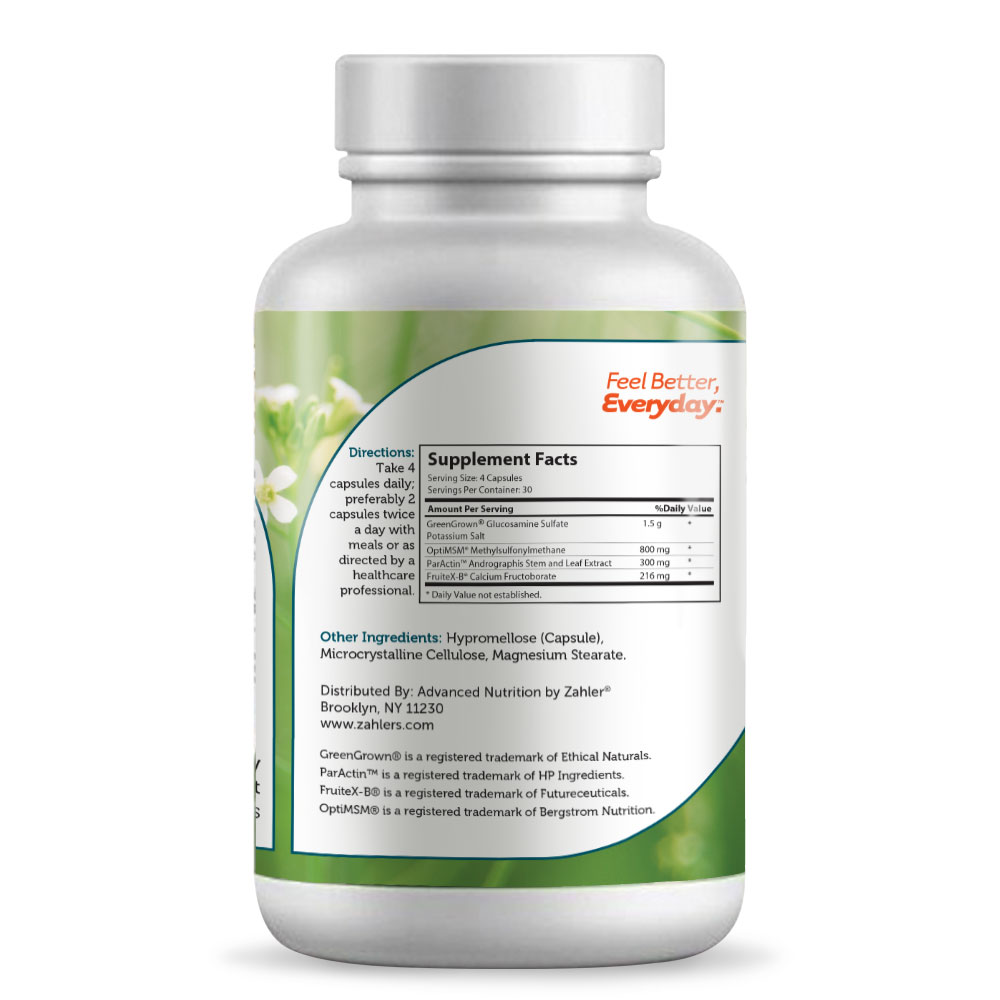 Zahler SynerG Glucosamine & MSM Dietary Supplement, 120 Capsules, All-Natural Formula, Made in USA, GMP Certified