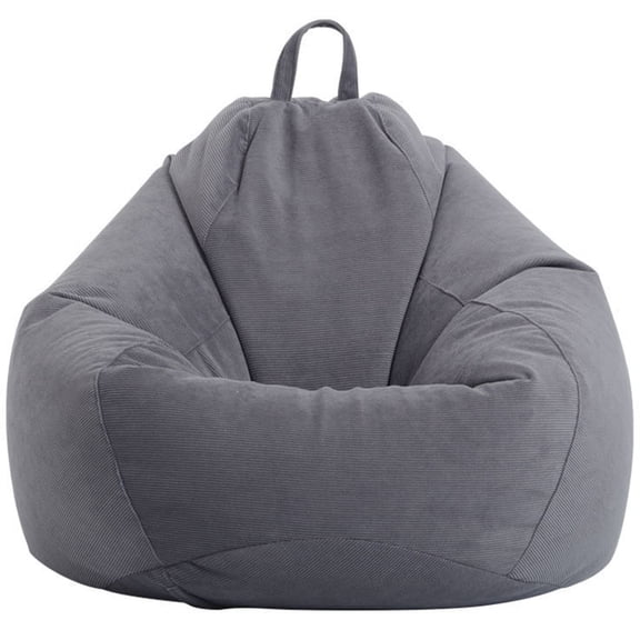 Corduroy Bean Bag Chair Cover, Bean Bag Cover (No Filler) Oversized Soft Stuffed Animal Storage Bean Bag Chair Cover for Kids Zipper Beanbag Cover-Navy-39x47