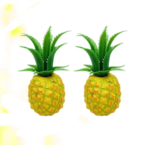 PENIKOKO Set of 2 Plastic Pineapple Models, Realistic Artificial Fruit Decor for Home, Photo Props, and Party Decoration