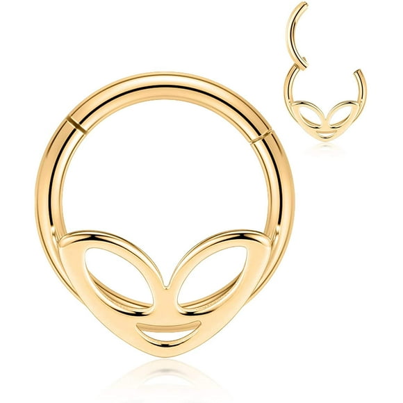 FFIY Septum Jewelry 16G Septum Ring Septum Piercing Unique Design Daith Piercing Jewelry 316L Surgical Steel Clicker HOPP Segment Hinged Nose Rings Hoop Cartlidge Helix Rook Earrings