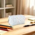thumbnail image 5 of Small Quilted Makeup Bag for Women, Cute Floral Cosmetic Bag, Emergency Bag Travel Toiletry Pouch Gifts for Girls Her Mom Friend Sister Blue, 5 of 6
