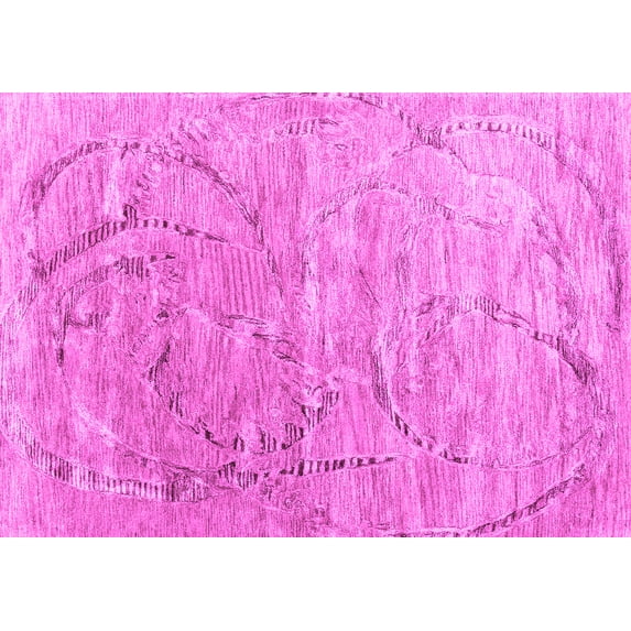 Ahgly Company Indoor Rectangle Abstract Pink Contemporary Area Rugs, 2' x 4'