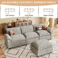 thumbnail image 5 of Homall 3-seat L-shaped Cloud Couch Sectional Sofa with reversible toffee chair Movable Footrest Sofa, Gray, 5 of 8