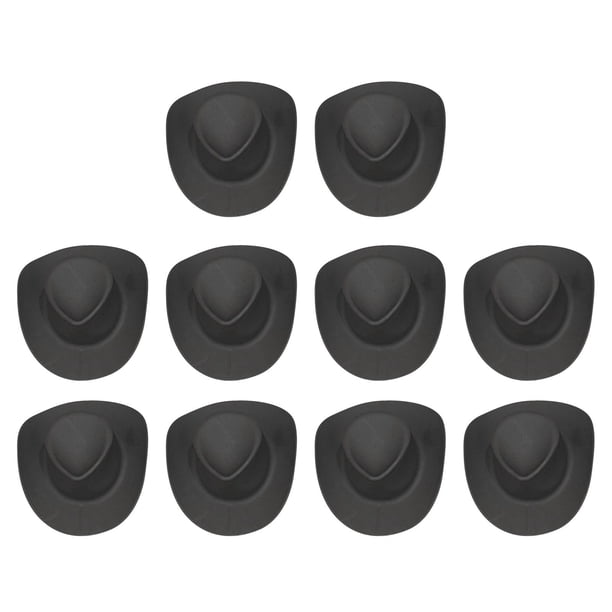 ¡Rebaja! Fundas para botellas de viaje Poaug, 10 piezas, minisombrero vaquero de plástico, minisombrero occidental, bonito sombrero de muñeca, sombreros de fiesta para juegos de simulación,