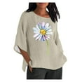 thumbnail image 1 of Birdeem Blouses pour Femmes Alzheimer Mode Décontractée Manches 3/4 Imprimé Coton Ample Blouse Haut, 1 of 12