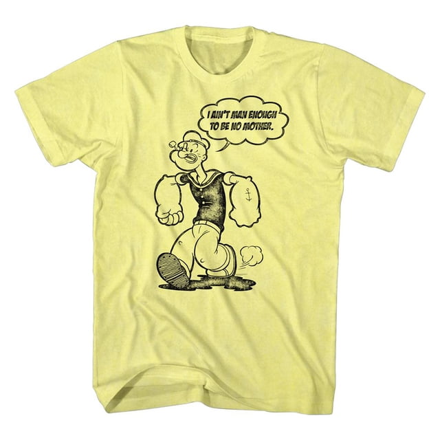 Popeye Comics Man Enough T-Shirt à Manches Courtes pour Adulte