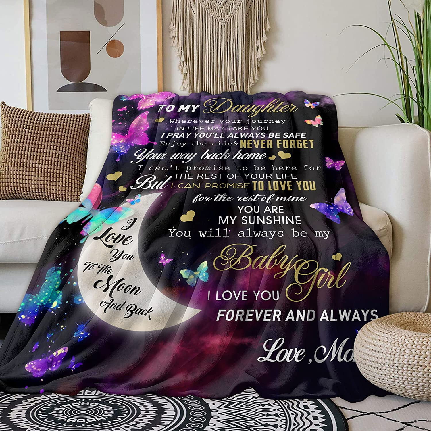 to My Daughter Blankets from Mom Daughter Gifts for Graduation Wedding