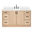 thumbnail image 2 of Ariel Kelly 61 Inch Single Rectangle Sink Bathroom Vanity With Pure White Quartz Countertop 1.5 Inch Edge In White Oak, 2 of 12