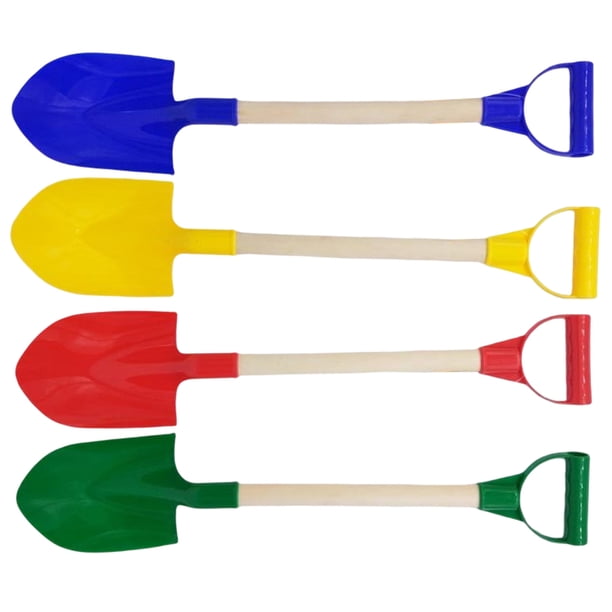 3 Palas De Playa De 40 Cm Para Niños | Mango De Madera Y Pala De ABS | Juego De Arena Y Nieve | Set De Colores Surtidos