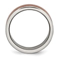 thumbnail image 2 of Chisel Titanium Brushed Center Brown IP-plated 8mm Grooved Edge Band, 2 of 7