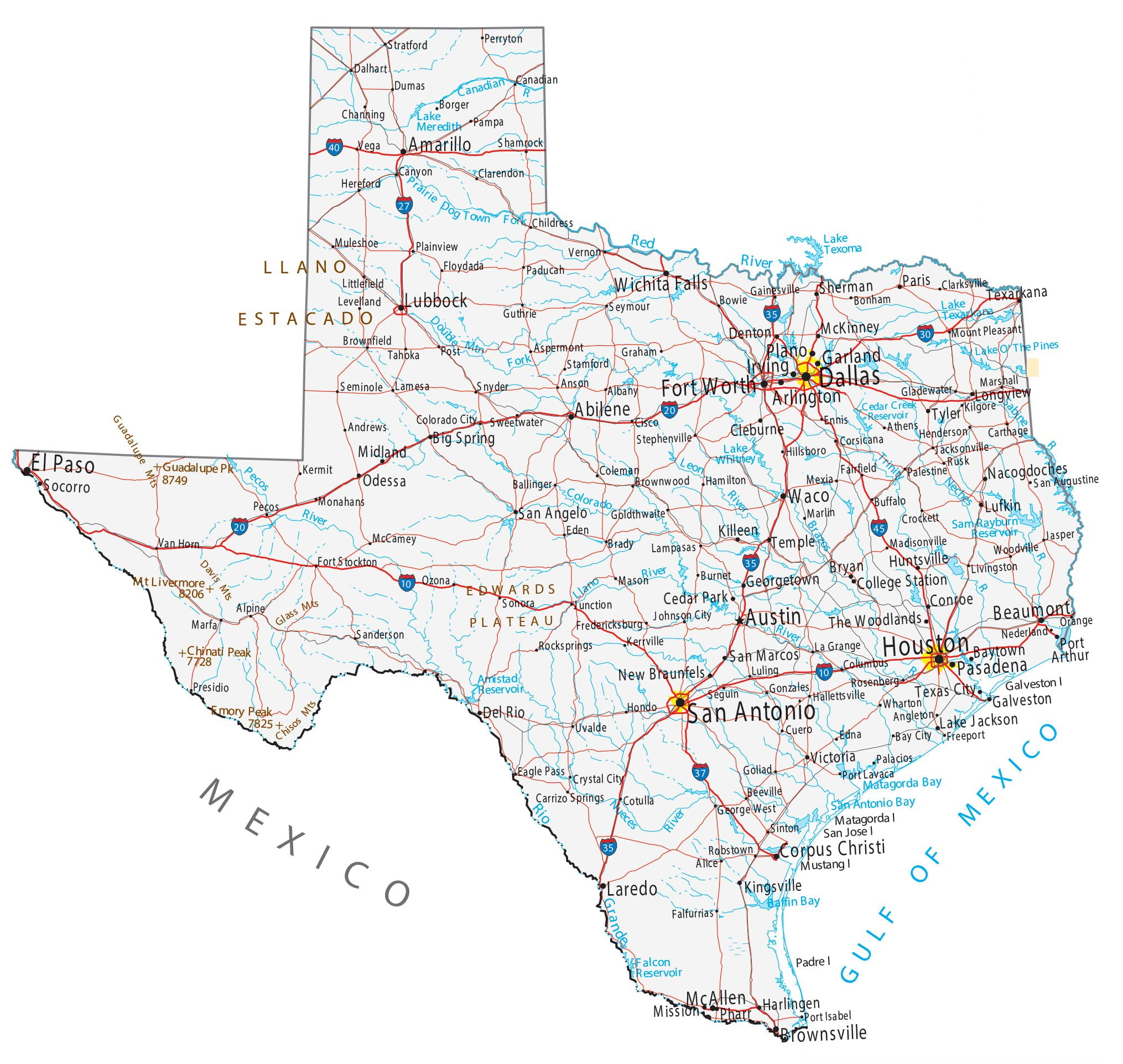 Texas Map Roads Cities Large MAP Vivid Imagery 20 Inch By 30 texas-map-roads-cities-large-map-vivid-imagery-20-inch-by-30