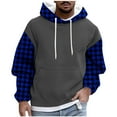 thumbnail image 2 of Mens Plus Size Hoodies Big & Tall M-4X Fleece Lined Long Sleeve Sweatshirts with Pocket Pullover Plaid Printed Warm Going-Out Streetwear Hoodie Tops, 2 of 5