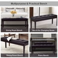 thumbnail image 6 of Giantex Table Bench, PU Leather Bench for End of Bed, Ottoman Bench for Hallway, Bedroom, Dining Room, Brown, 6 of 6
