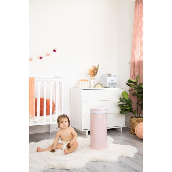 Steel Diaper Pail, Odor Locking, No Special Bag Required, Award-Winning, Registry Must-Have, Blush Pink