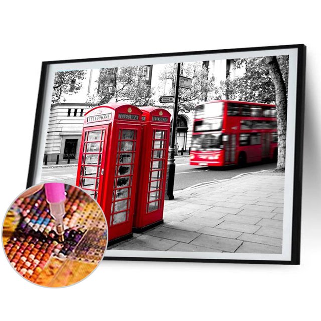 Cuadros Decorativos Cuadro de pared de taladro cuadrado completo abstracto rojo con pintura de diamante DIY (ZQF8278) Tmvgtek embutido en tela