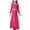 Hot Pink, variant on Odeerbi Girls Muslim Dress Little Girls Clothes Muslim Long Dress Medium Big Girls 2025 Long Sleeve V Neck Colorblock Dress Green 8-9 Years