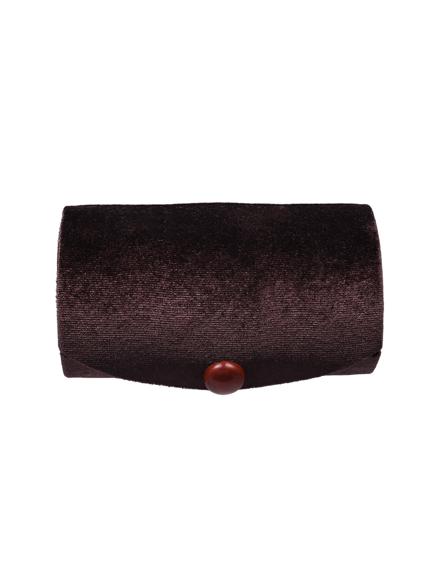 Scenario Women's Curved Faux Velvet Jewelry Organizer, Brown