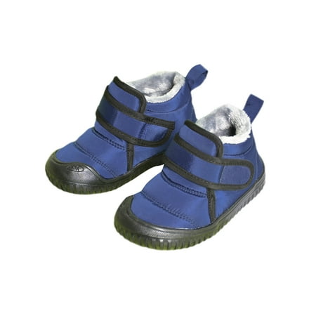 

Woobling Girls Comfort Toddler Booties Round Toe Winter Warm Shoes Indoor Outdoor Casual Mid Tops Dark Blue 8C