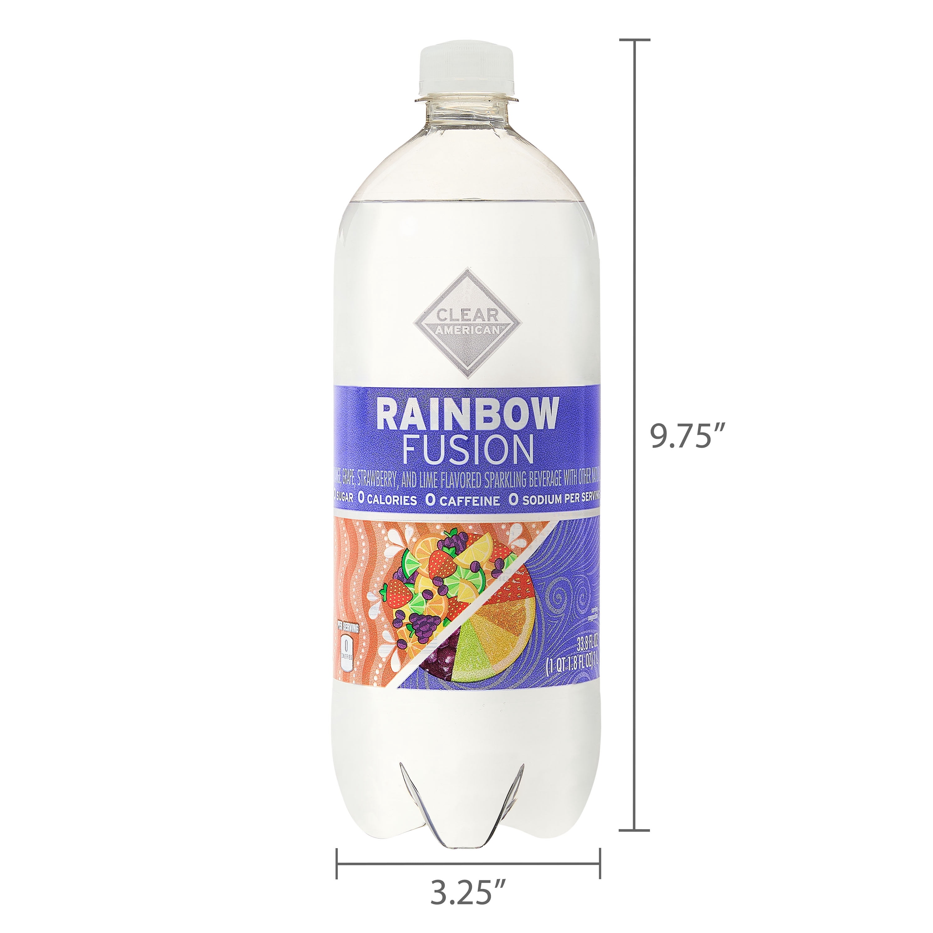 Clear American Rainbow Fusion Sparkling Water, 33.8 fl oz