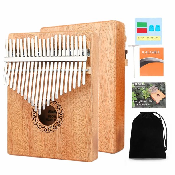 Piano de pulgar Kalimba de madera de caoba, Piano de pulgar portátil para principiantes, regalos para niños, Navidad, 17/21 teclas