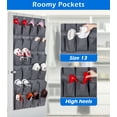 thumbnail image 3 of MISSLO 24 Fabric Pockets Shoe Organizer Over the Door Large Hanging Shoe Rack for Closet Men Shoes Holder, Gray, 3 of 8