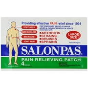 NEW SALONPAS PAIN RELIEVING PATCHES 3 PACK OF 4 LARGE 5.12 IN X 3.31 IN EACH