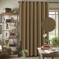 thumbnail image 1 of H.VERSAILTEX Thermal Insulated Solid Color Blackout Patio Curtains, Textured Rich Linen Energy Smart Ring Top Sliding Door Curtain for Large Window, 100 x 96 inch - Prairie Sand, 1 of 7