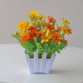 thumbnail image 3 of Sunjoy Tech Artificial Flowers Plant Potted Fake Faux Mixed Color Daisies in Plastic Vase for Home Party Wedding Office Desktop Decoration, 3 of 4