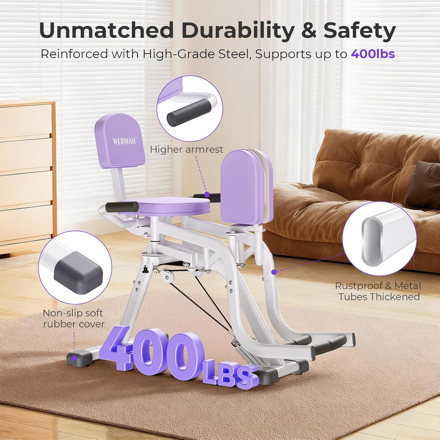 Hip Abduction Machine, Inner and Outer Thigh Machine for Home Gym, Abductor Adductor Machine for Women, Compact Glute Workout Machine for Strength Training